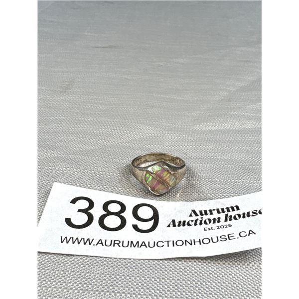 Pretty Sterling + Opal Inlay Ring
