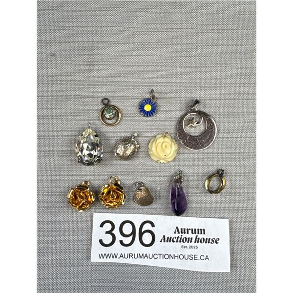 10 Small Vintage Pendants (Ivory, etc)