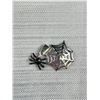 Image 2 : Very Cute Sterling Spider + Web Pendant