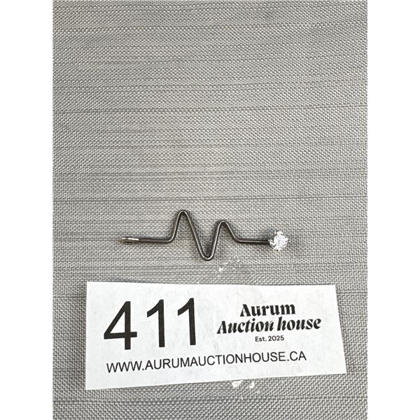 Very Unusual M.C.M Sterling + Solitaire Stone Pendant