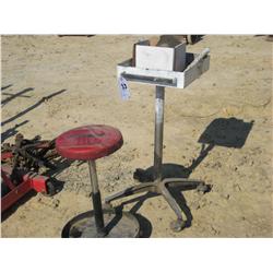Shop Stool And 4 Wheel Cart