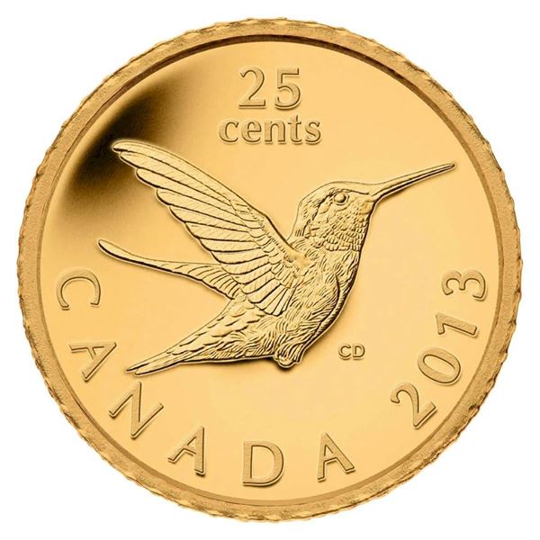 2013 25¢ Hummingbird - Pure Gold Coin.  Tax Exempt.