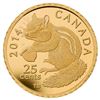 Image 1 : 2014 25¢ The Eastern Chipmunk - Pure Gold Coin.  Tax Exempt.