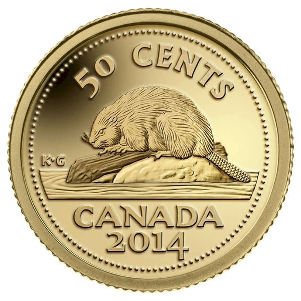 2014 50¢ Canada's Classic Beaver - Pure Gold Coin.  Tax Exempt.