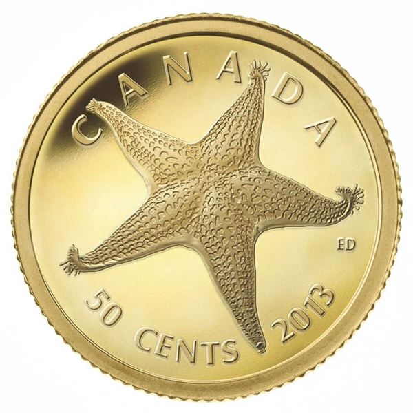 2013 50¢ Sea Creatures: Starfish - Pure Gold Coin.  Tax Exempt.
