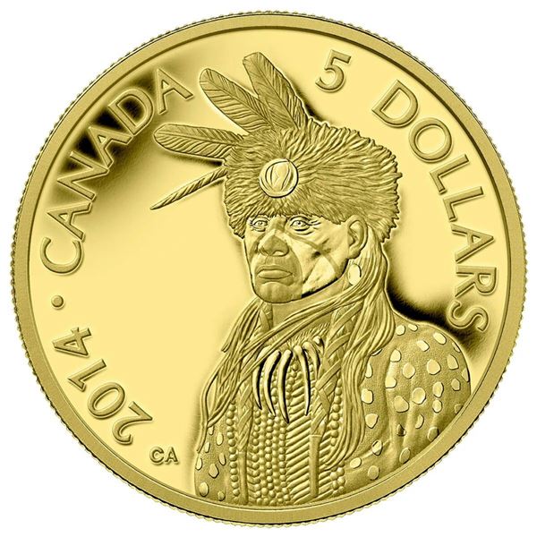 2014 $5 Portrait Of Nanaboozhoo - Pure Gold Coin.  Tax Exempt.