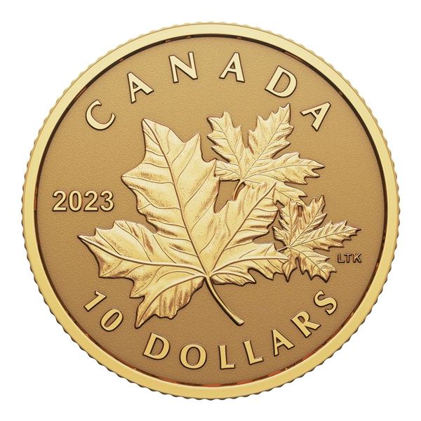2023 $10 Everlasting Maple Leaf - Pure Gold Coin.  Tax Exempt.