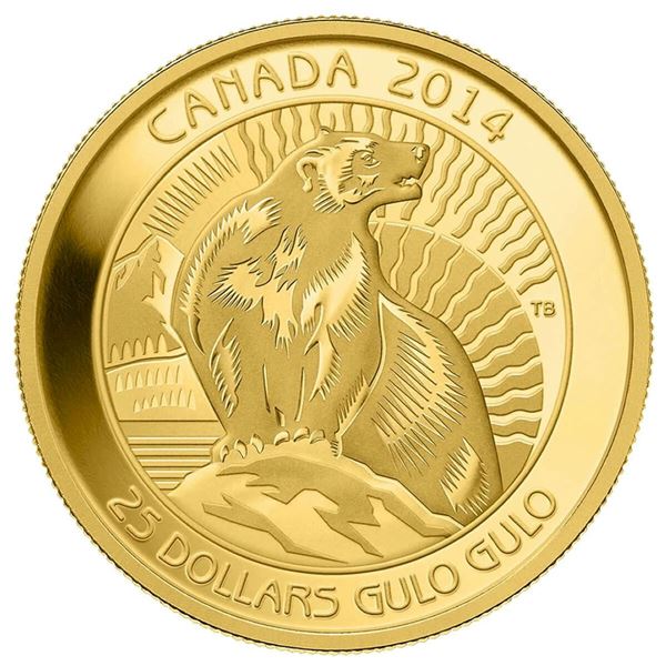 2014 $25 The Wolverine - Pure Gold Coin.  Tax Exempt.
