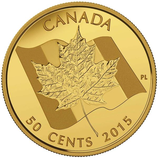 2015 50¢ Maple Leaf - Pure Gold Coin.  Tax Exempt.
