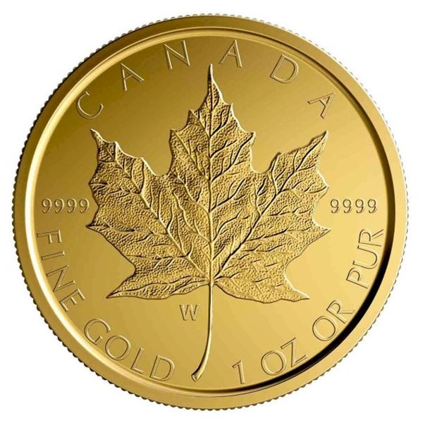 2020 $50 Gold Maple Leaf - W Mint Mark (Winnipeg) - Pure Gold Coin.  No outter box.  Tax Exempt.