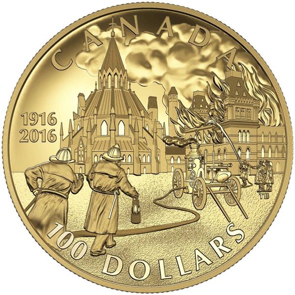2016 $100 Centennial of the Parliament Buildings Fire and the Preservation of the Library of Parliam