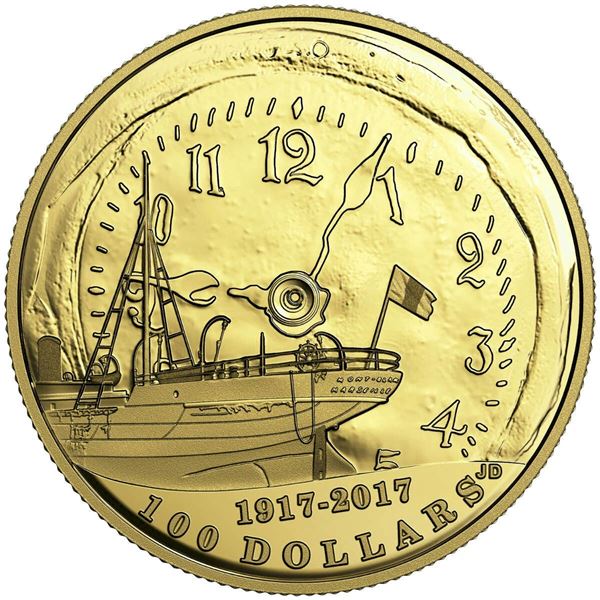 2017 $100 Halifax Explosion, 100th Anniversary - 14-kt. Gold Coin.
