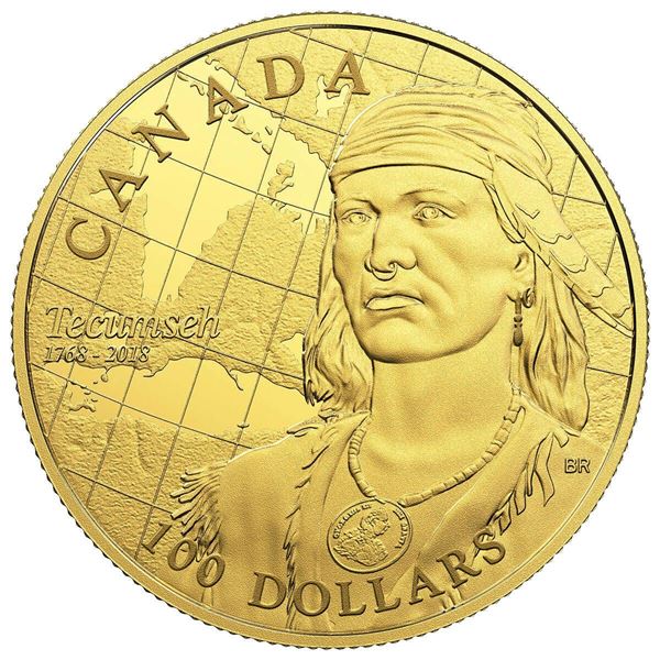 2018 $100 250th Anniversary of the Birth of Tecumseh - 14-Kt Gold Coin.