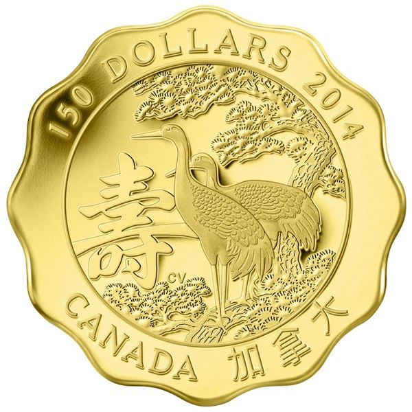 2014 $150 Blessing of Longevity - Pure Gold Coin.  Tax Exempt.