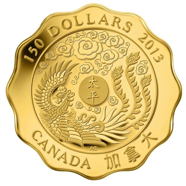 2013 $150 Blessing of Peace - Pure Gold Coin.   Tax Exempt.