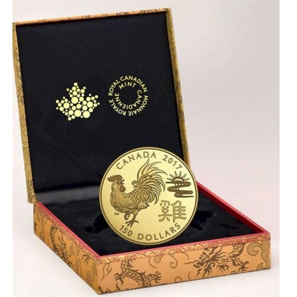 2017 $150 Year of the Rooster - 18-Karat Gold Coin.  Tax Exempt.