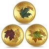 Image 1 : 2015 $200 Alluring Maple Leaves of Fall - Pure Gold 3-Coin Set.  Tax Exempt.