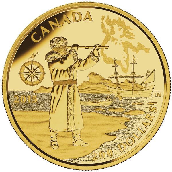 2015 $200 Great Canadian Explorers: Henry Hudson - Pure Gold Coin.  Tax Exempt.