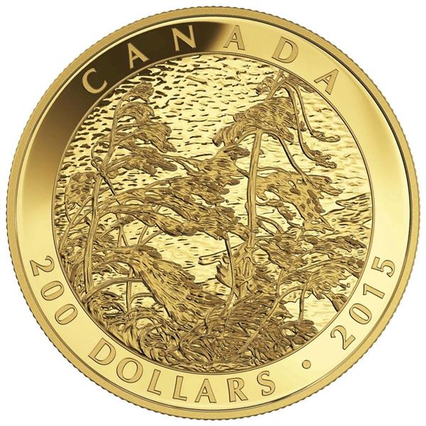 2015 $200 Tom Thomson: Pine Island, Georgian Bay (1914-1916) - Pure Gold Coin.  Tax Exempt.