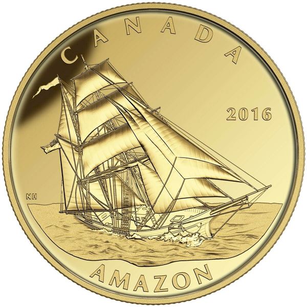 2016 $200 Tall Ships Legacy: Amazon - Pure Gold Coin.  Tax Exempt.