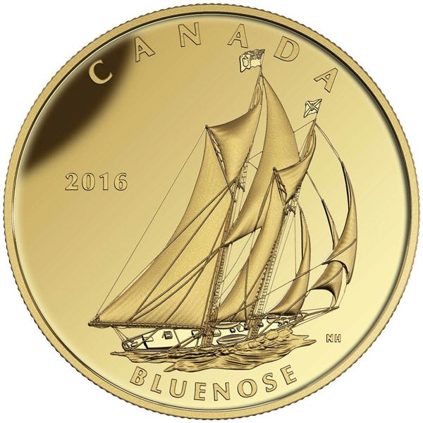 2016 $200 Tall Ships Legacy: Bluenose - Pure Gold Coin.  Comes with CAO in Mint Case 4-Coin set.  Ca