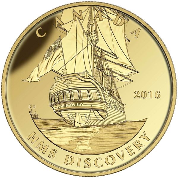 2016 $200 Tall Ships Legacy: Discovery - Pure Gold Coin.  Tax Exempt.