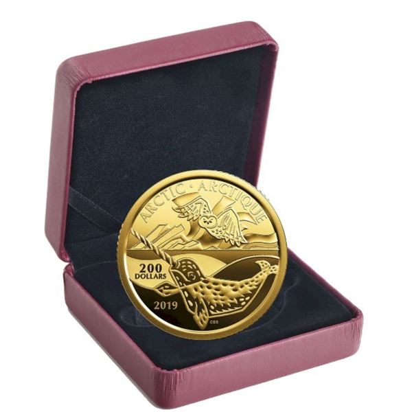 2019 $200 Canadian Coastal Symbols: The Arctic - Pure Gold Coin.  No outter box.  Tax Exempt.