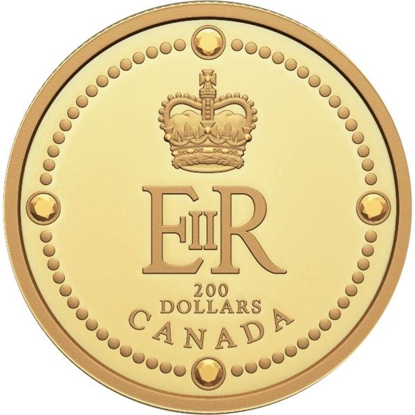 2022 $200 Queen Elizabeth II's Royal Cypher 1 oz. - Pure Gold Coin.  Tax Exempt.