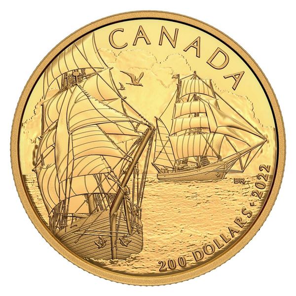 2022 $200 Tall Ships: Brigantine - Pure Gold Coin.  Tax Exempt.