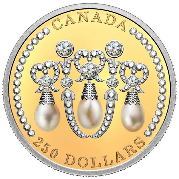 2021 $250 Her Majesty Queen Elizabeth II's Lover's Knot Tiara - Pure Gold Coin.  Tax Exempt.