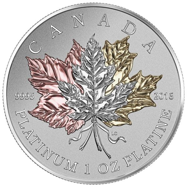 2016 $300 Maple Leaf Forever - Pure Platinum Coin.  Tax Exempt.