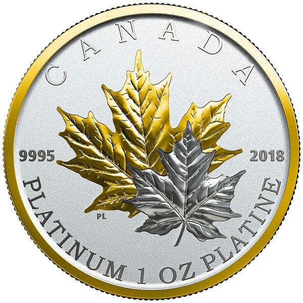 2018 $300 Maple Leaf Forever - Pure Platinum Coin.  Tax Exempt.