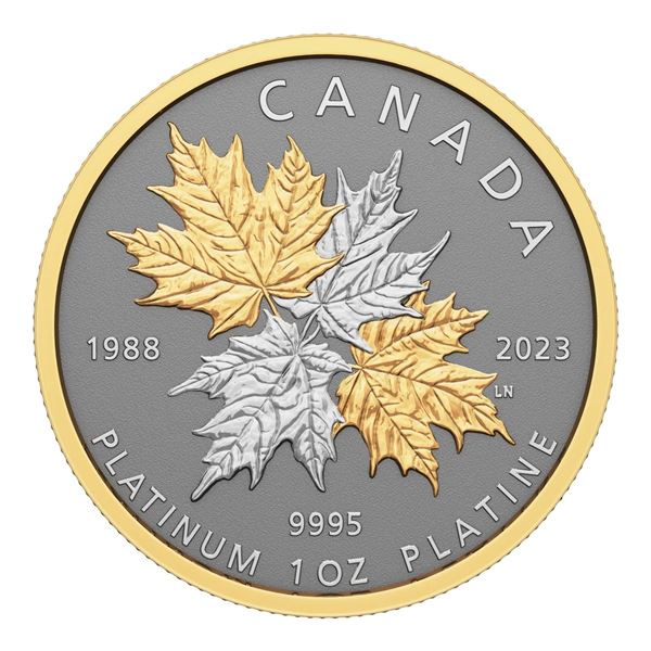 2023 $300 Maple Leaf Forever - Pure Platinum Coin.  Tax Exempt.