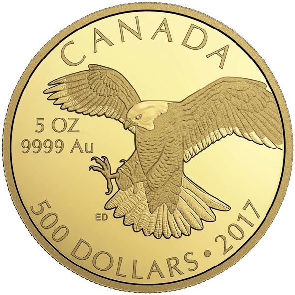 2017 $500 Peregrine Falcon -  Pure Gold Coin.  Tax Exempt.
