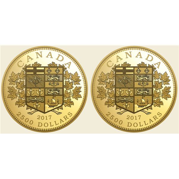 2017 $2500 A Tribute to the First Canadian Gold Coin.  Mintage: 20.  Tax Exempt.