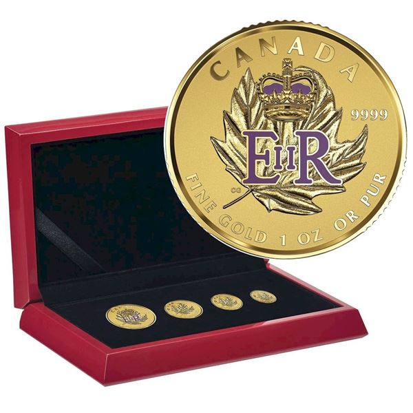 2016 A Historic Reign - Pure Gold Maple Leaf Fractional Set.  Tax Exempt.