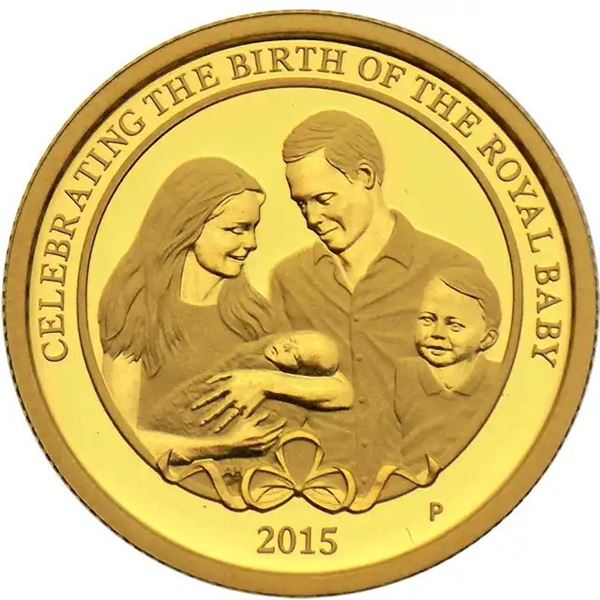 Perth Mint;  2015 $25 Australian Celebrating The Birth Of The Royal Baby - 1/4oz Gold Proof Coin in 