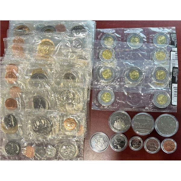 1979 to 2005 Lot of 27 Proof-like set , 2014 $2 Wait for Me, Daddy 5-Pack, 982 Canadian $1 Dollar - 