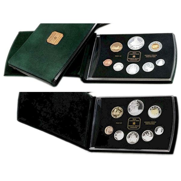 2003 Proof Set - Loon / Cobalt / Bear  & 2004 Proof Set - Loon / 400th Anniversary French Settlement