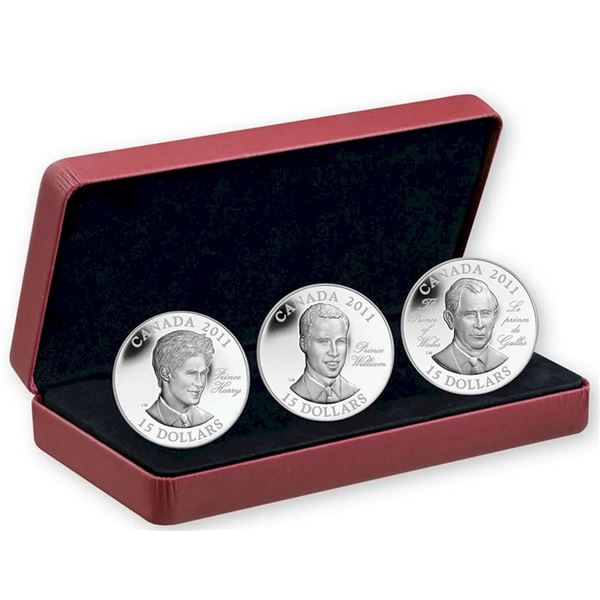 2011 $15 Continuity of the Crown 3-Coin Sterling Silver Set.