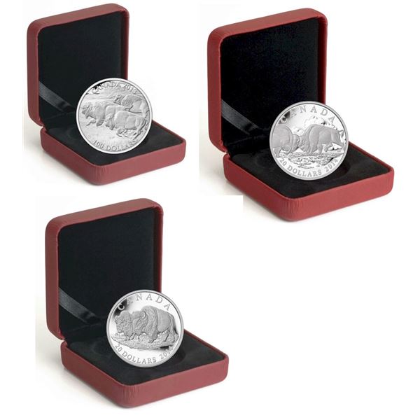 2013 $100 for $100 Bison Stampede - Pure Silver Coin, 2014 $20 The Bison: The Fight - Pure Silver Co