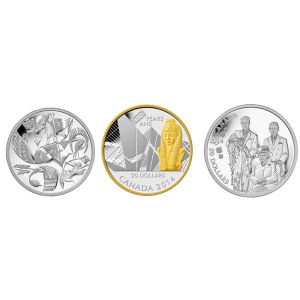 2013 $20 Canadian Contemporary Art, 2014 $20 The Royal Ontario Museum, 100th Anniversary & Royal Gen