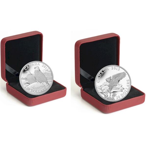 2013 $20 The Bald Eagle: Lifelong Mates - Pure Silver Coin, 2013 $20 The Bald Eagle: Returning From 
