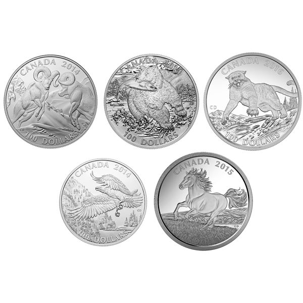 2014 $100 for $100 Rocky Mountain Bighorn Sheep,Grizzly, Bald Eagle, 2015 Horse & 2016 Cougar - Lot 