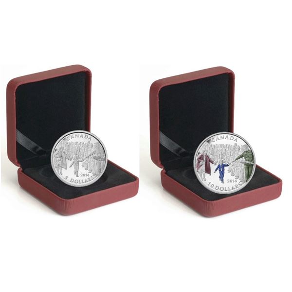 2014 $3 Wait for me, Daddy - Pure Silver Coin, 2014 $10 Wait for me, Daddy - Pure Silver Coin.  Lot 