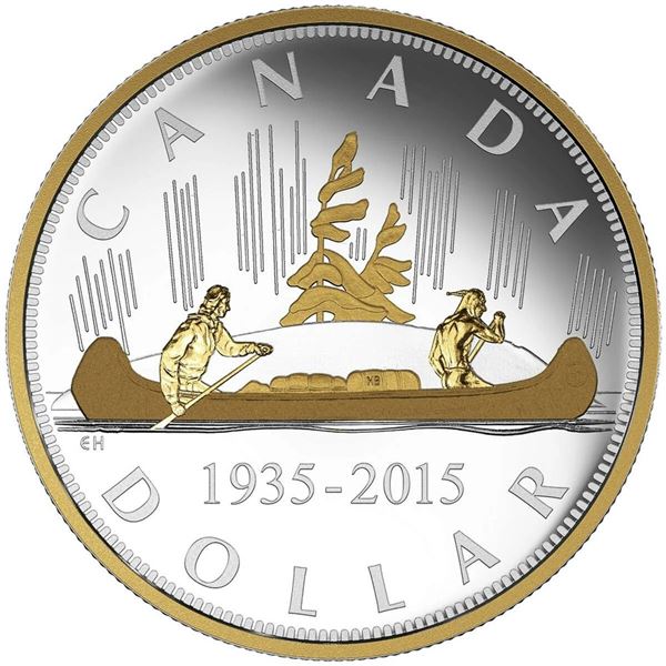 2015 $1 Renewed Silver Dollar: The Voyageur - Pure Silver Coin.  Tax Exempt.