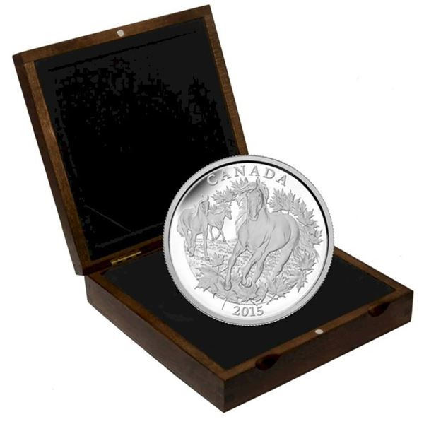 2015 $125 Canadian Horse - Pure Silver Coin.  No outter box.  Tax Exempt.