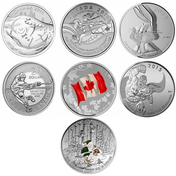 2015 $20 for $20 Gingerbread Man(2), FIFA Women's World Cup Canada(2), Superman(2), Bugs Bunny(6), 2