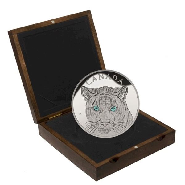 2015 $250 In the Eyes of the Cougar - Pure Silver Kilo Coin.   No outter box.  Tax Exempt.