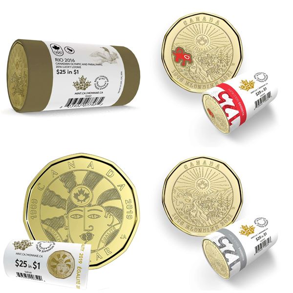 2016 $1 Lucky Loonie Special (3),  2019 Equality, 2021 125th Anniversary of the Klondike Gold Rush (